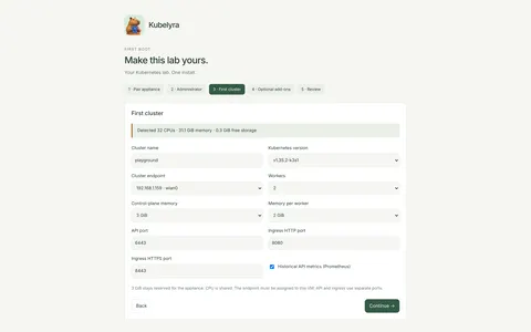 Creating the first cluster